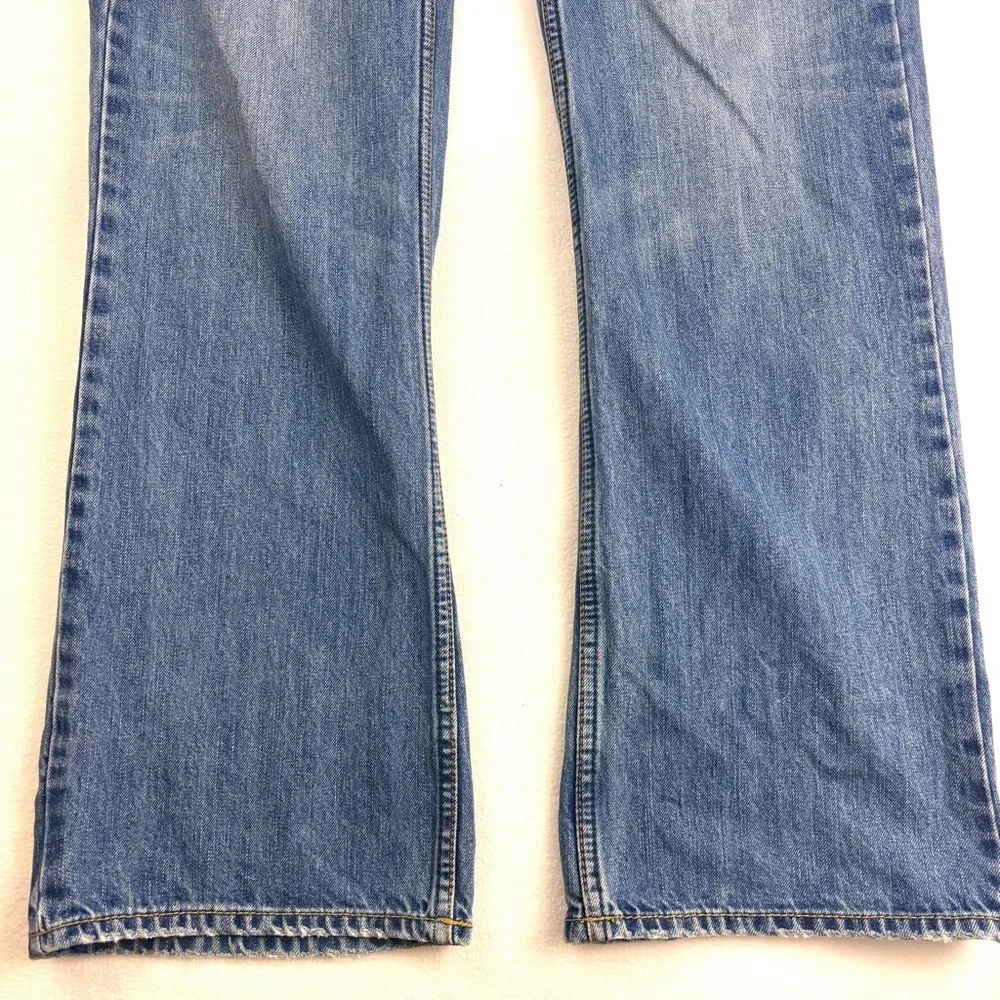 American Eagle Men’s Med Wash Lowrise‎ Faded Whiskered Denim Jean Size 32X34